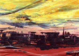 "St. Petersburg Sunset" by Charlene Zabawski, Madison WI - Acrylic & ink